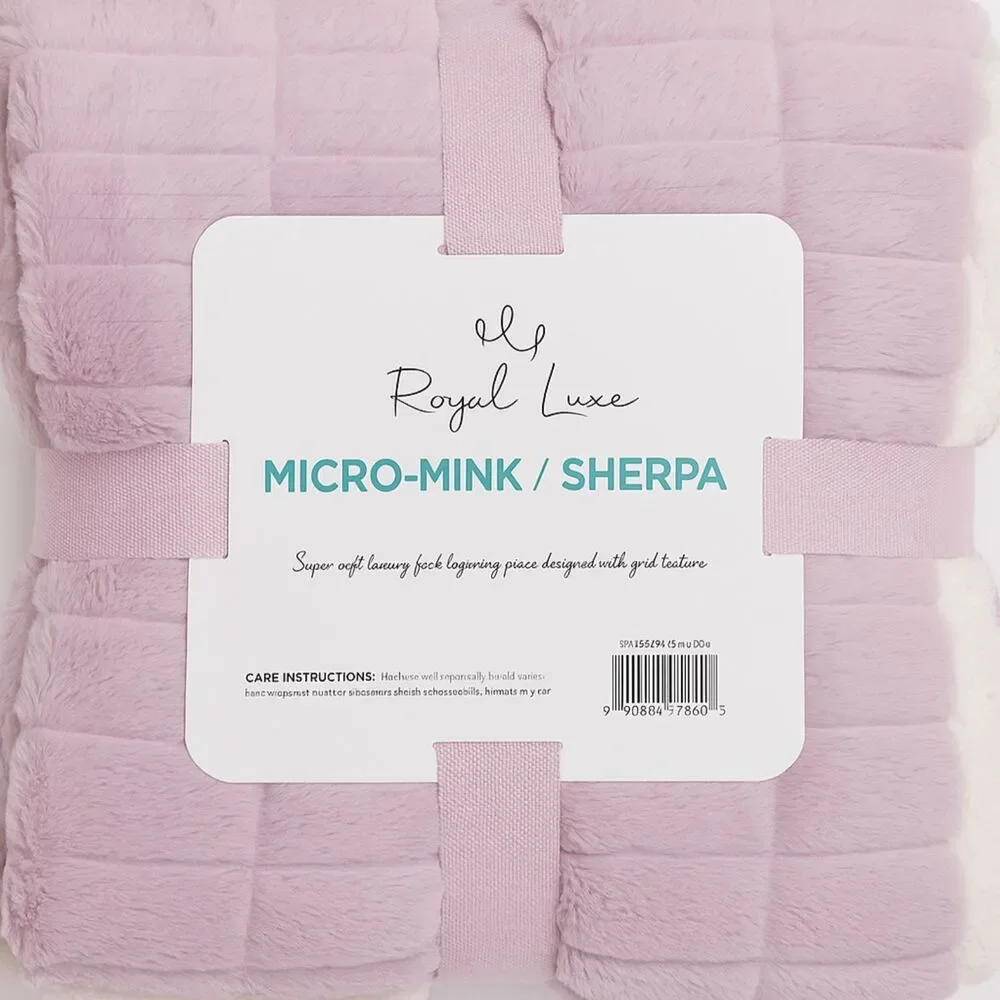 NWT Royal Luxe Reversible Micromink to Faux-Sherpa Tie-Dye Throw